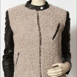 Yigal Azrouel Fuzzy Wool and Leather Jacket